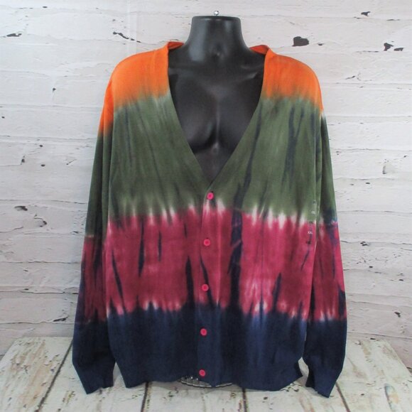 And Now This by Jerome Lamaar Tie Dye Cardigan Sweater - Picture 1 of 7